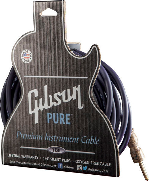 Gibson Instrument Pure Cable Jack Droit 18ft.5.49m Dark Purple - CÂble - Main picture
