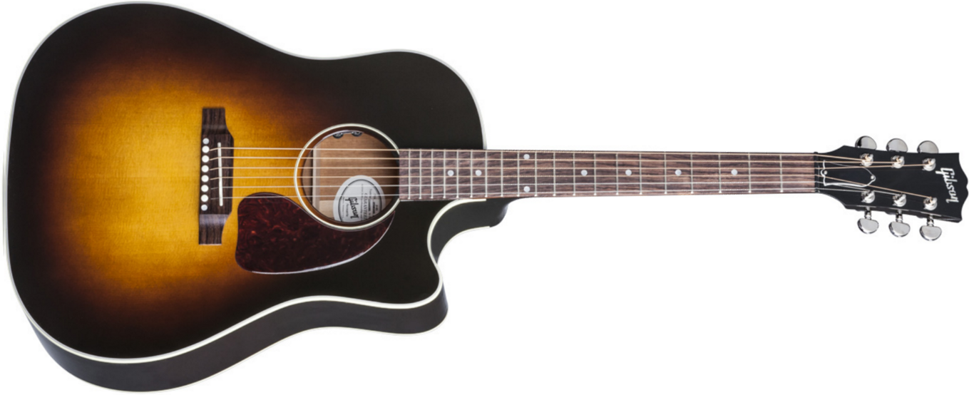 Gibson J-45 Cutaway 2019 Dreadnought Cw Epicea Acajou Rw - Vintage Sunburst - Guitare Acoustique - Main picture