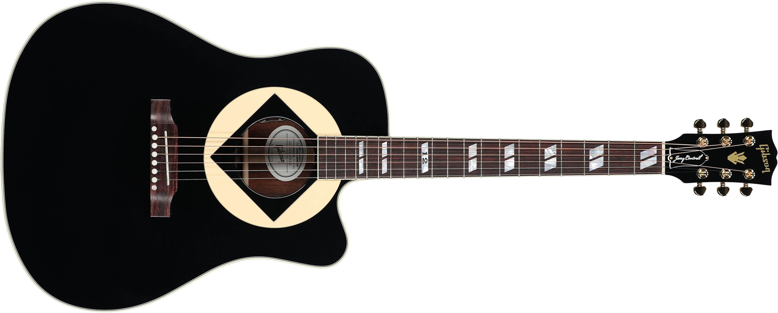 Gibson Jerry Cantrell Songwriter Atone Signature Dreadnought Cw Epicea Palissandre Rw - Ebony - Guitare Acoustique - Main picture
