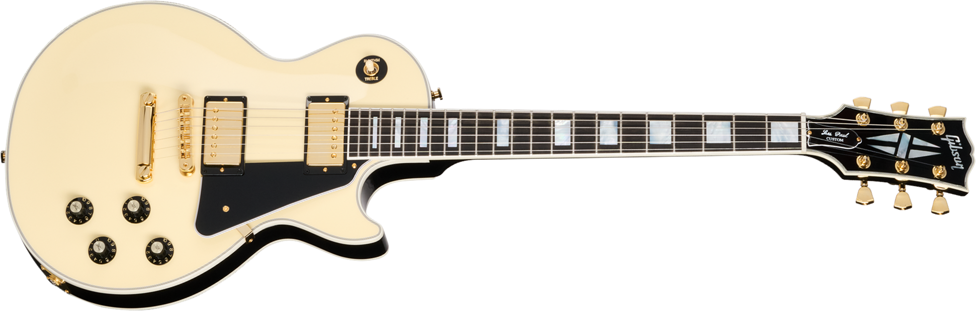 Gibson Les Paul Custom 70s 2h Ht Eb - Buttercream Top - Guitare Électrique Single Cut - Main picture