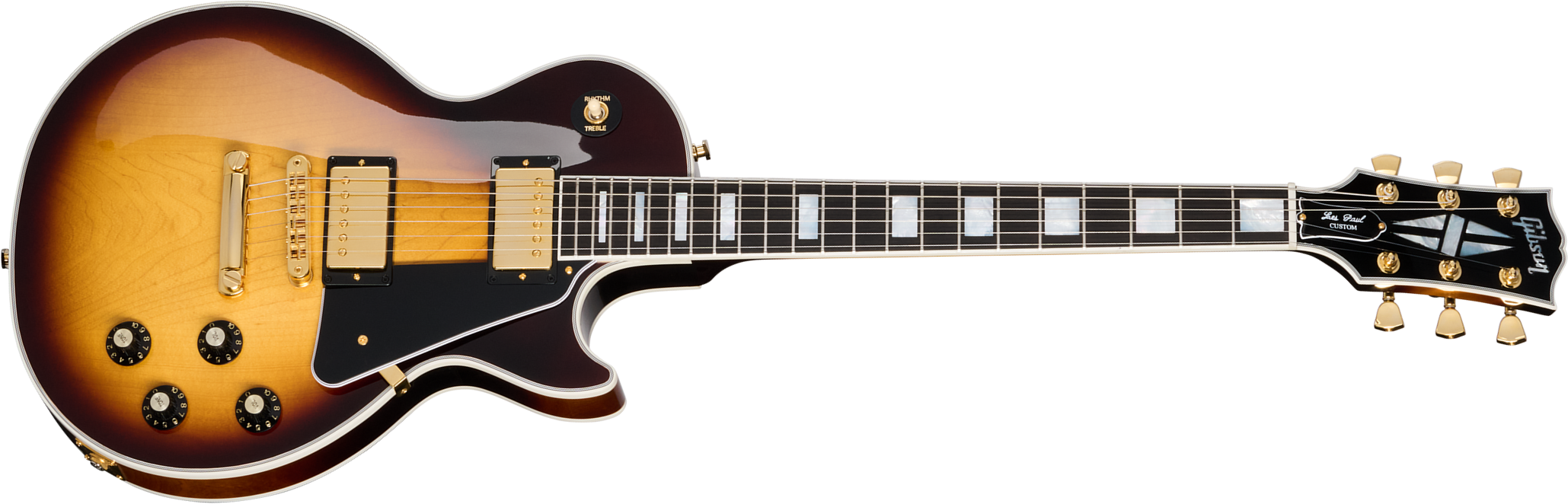 Gibson Les Paul Custom 70s 2h Ht Eb - Tobacco Burst - Guitare Électrique Single Cut - Main picture
