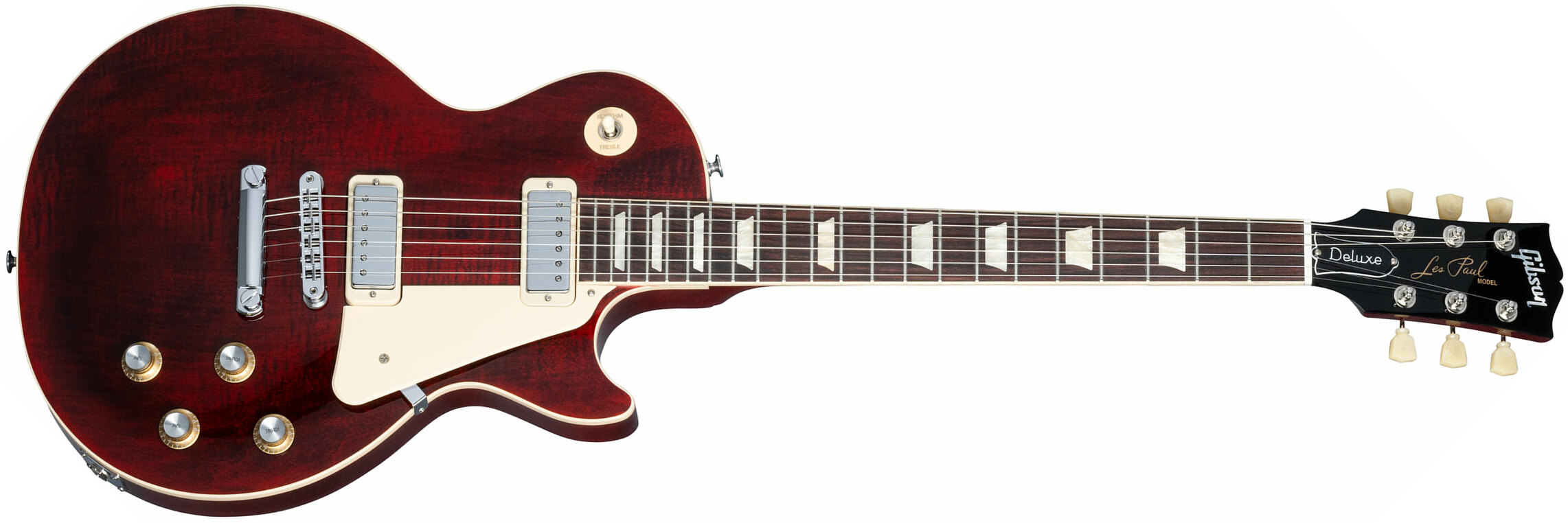 Gibson Les Paul Deluxe 70s Plain Top Original 2mh Ht Rw - Wine Red - Guitare Électrique Single Cut - Main picture