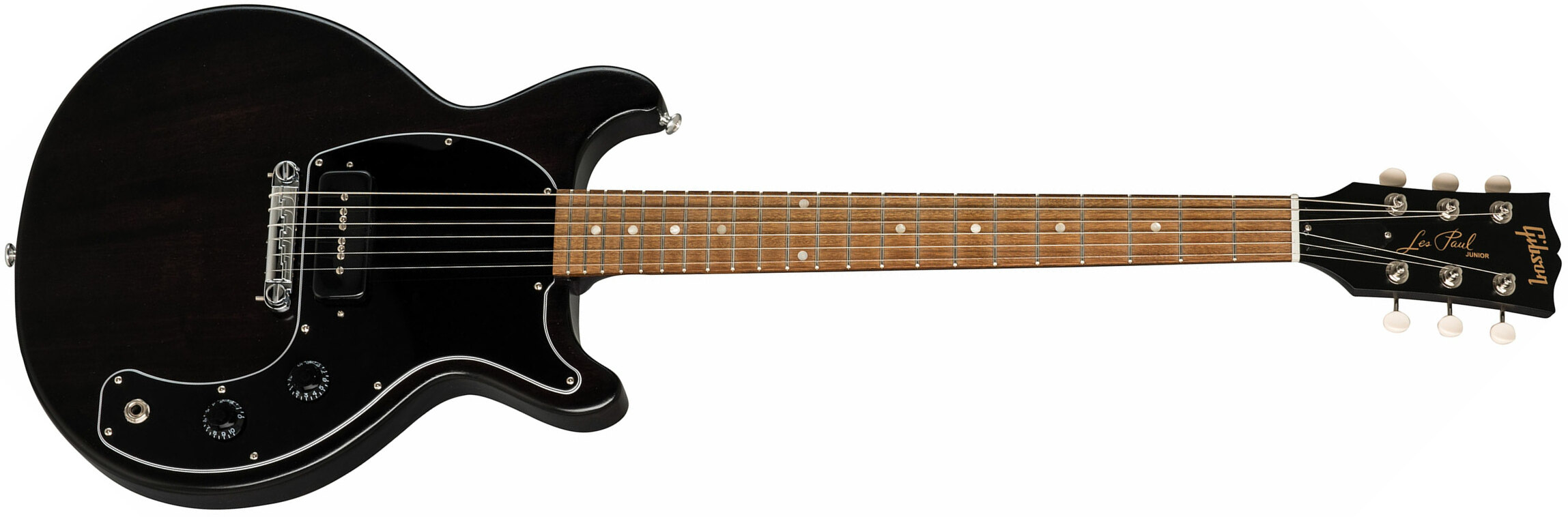 Gibson Les Paul Junior Dc Tribute 2019 P90 Ht Rw - Worn Ebony - Guitare Électrique Single Cut - Main picture