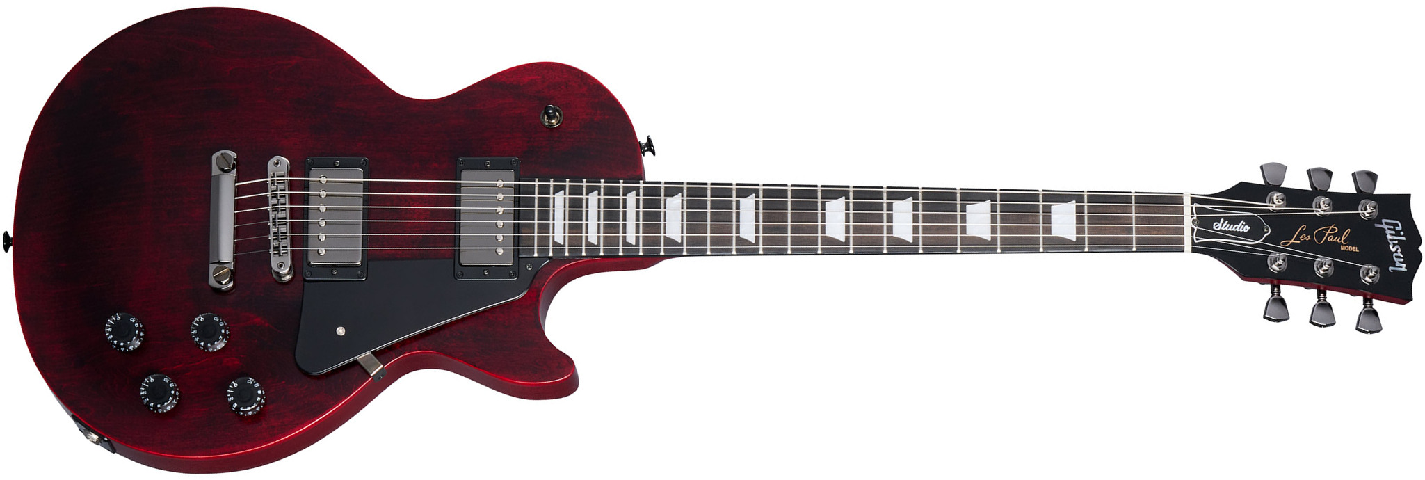 Gibson Les Paul Modern Studio Usa 2h Ht Eb - Wine Red Satin - Guitare Électrique Single Cut - Main picture