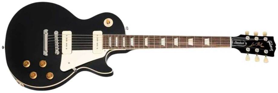 Gibson Les Paul Standard 50s P90 Original Ltd 2p90 Ht Rw - Ebony - Guitare Électrique Single Cut - Main picture