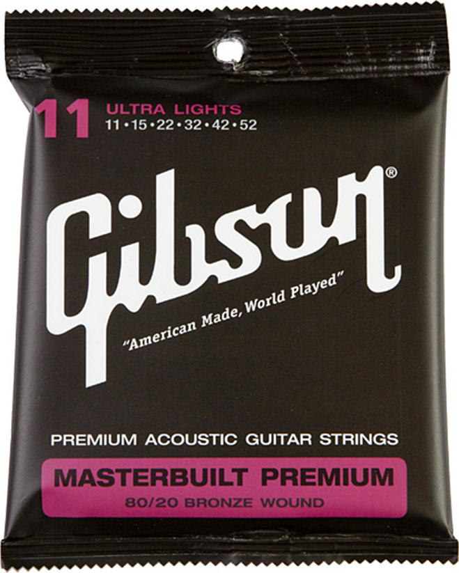 Gibson Jeu De 6 Cordes Masterbuilt Premium 80/20 Brass Acoustic Sag-brs11 011.052 - Cordes Guitare Acoustique - Main picture