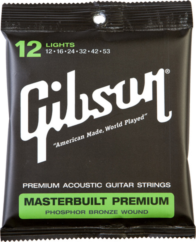 Gibson Jeu De 6 Cordes Masterbuilt Premium Phosphor Bronze Guitar Sag-mb12 012.053 - Cordes Guitare Acoustique - Main picture