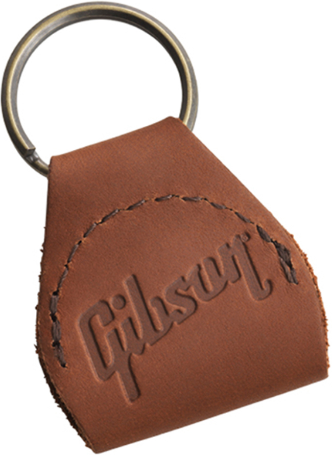 Gibson Premium Leather Pickholder Keychain Brown - Porte Mediator - Main picture