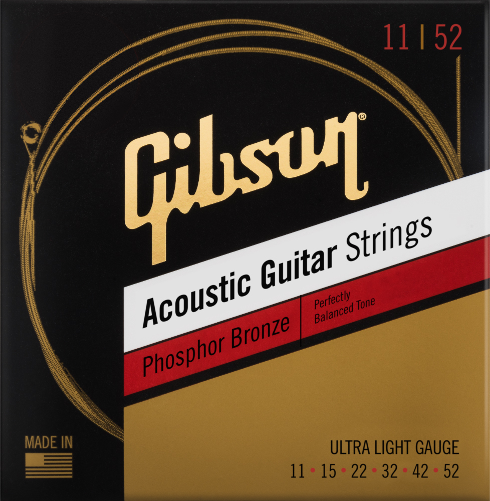 Gibson Sag-pb11 Phosphor Bronze Acoustic Guitar 6c Ultra Light 11-52 - Cordes Guitare Acoustique - Main picture