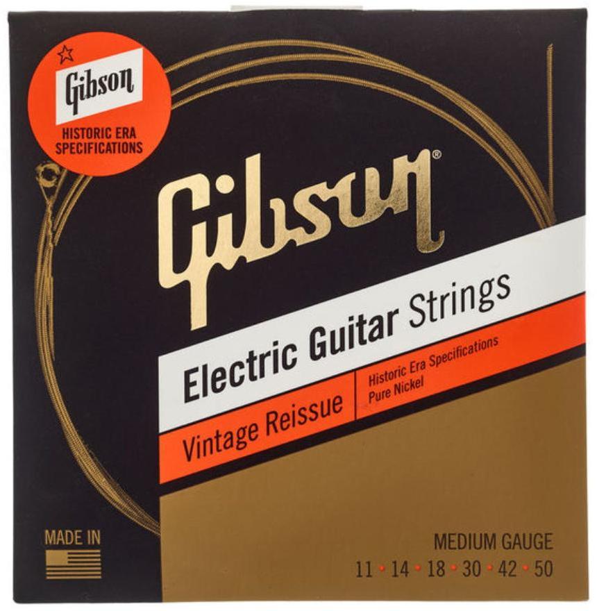 Cordes guitare électrique Gibson SEG-HVR11 Electric Guitar 6-String Set Vintage Reissue Pure Nickel 11-50 - Jeu de 6 cordes