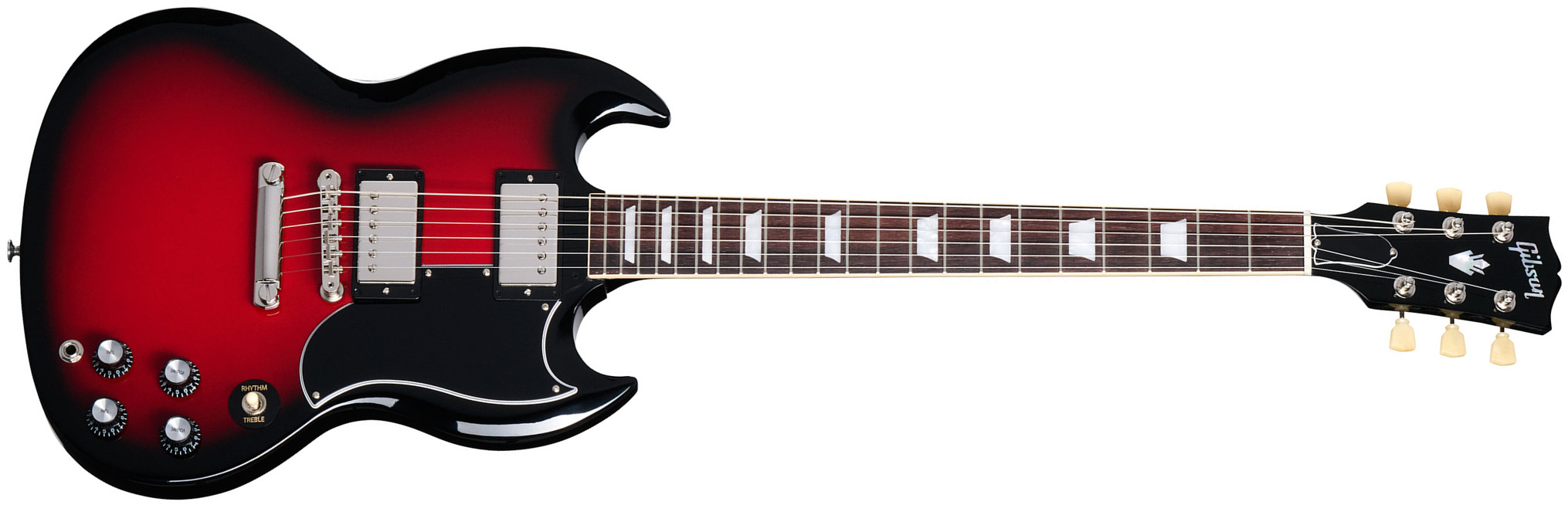 Gibson Sg Standard 1961 Custom Color 2h Ht Rw - Cardinal Red Burst - Guitare Électrique Double Cut - Main picture