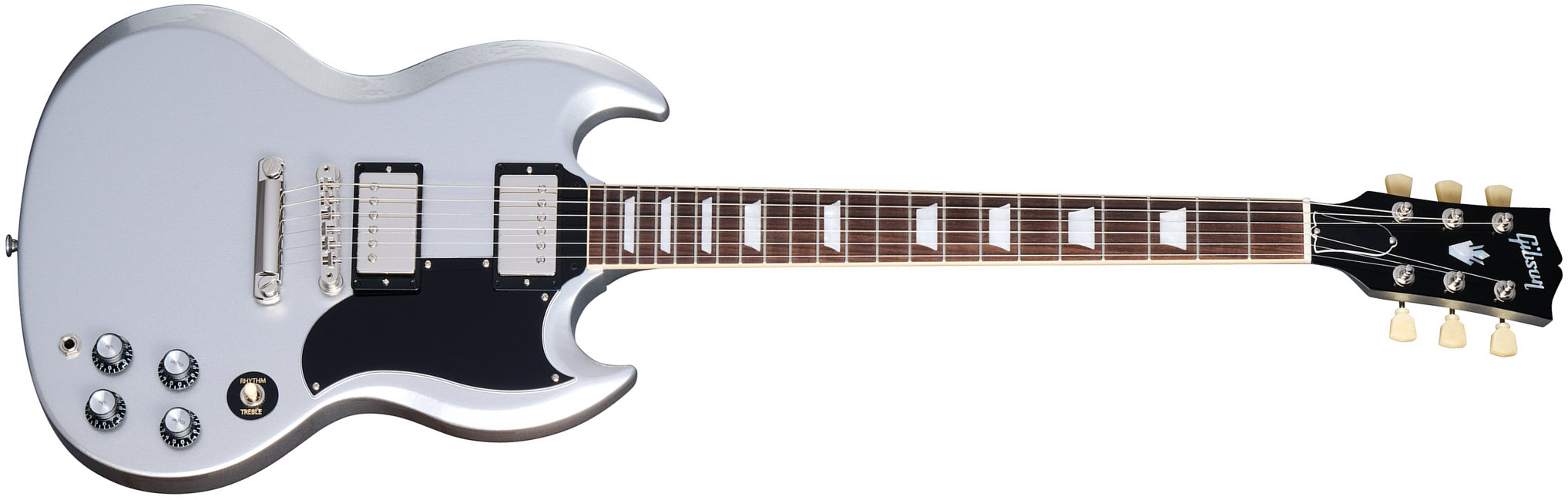 Gibson Sg Standard 1961 Custom Color 2h Ht Rw - Silver Mist - Guitare Électrique Double Cut - Main picture