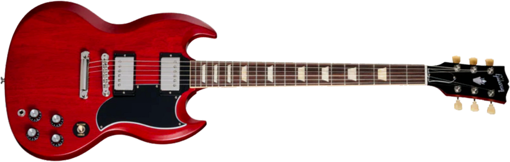Gibson Sg Standard 1961 Faded W. 57 Classic Underwound Original 2h Ht Rw - Vintage Cherry Satin - Guitare Électrique Double Cut - Main picture