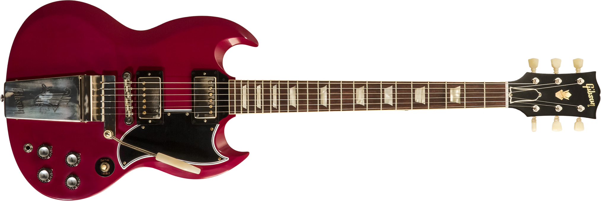 Gibson Sg Standard 1964 Maestro Vibrola 2h Trem Rw #502124 - Vos Metallic Plum - Guitare Électrique Double Cut - Main picture