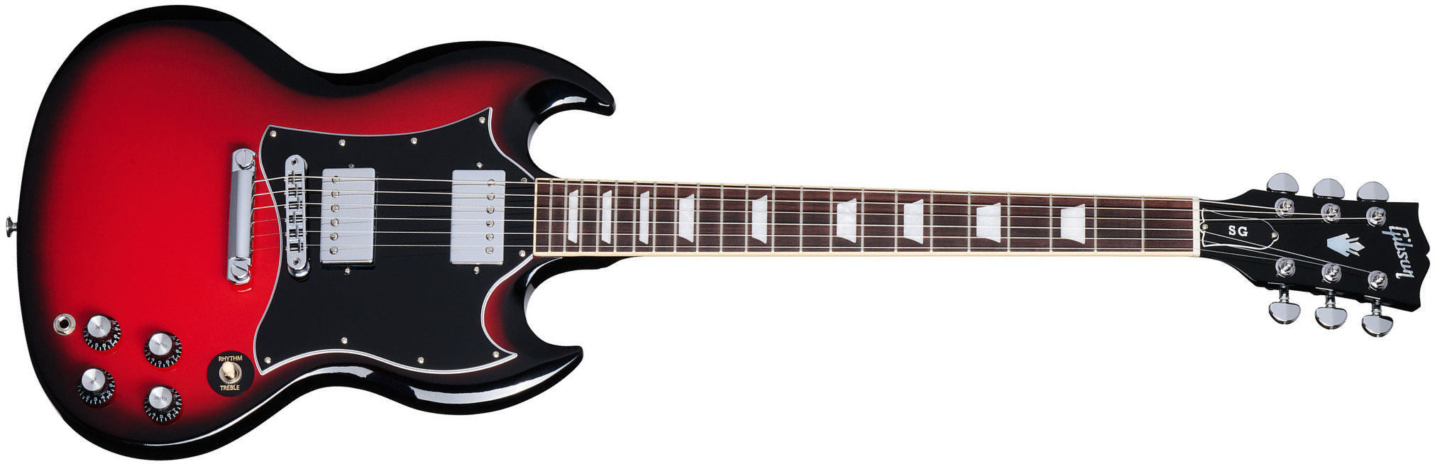 Gibson Sg Standard Custom Color 2h Ht Rw - Cardinal Red Burst - Guitare Électrique Double Cut - Main picture
