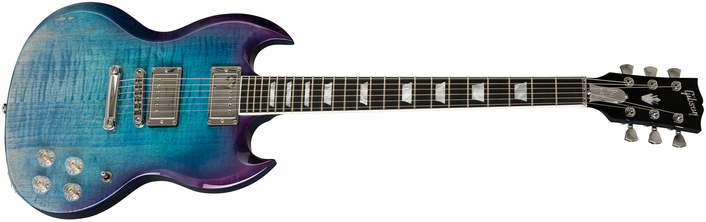 Gibson Sg Standard Hp-ii High Performance 2019 2h Ht Ric - Blueberry Fade - Guitare Électrique Double Cut - Main picture