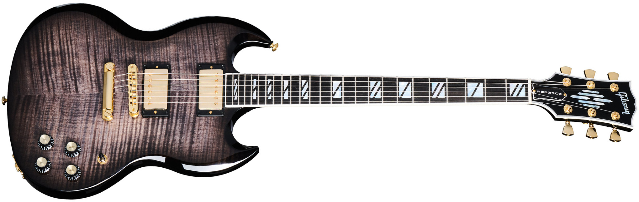 Gibson Sg Supreme Usa 2h Ht Rw - Translucent Ebony Burst - Guitare Électrique Double Cut - Main picture
