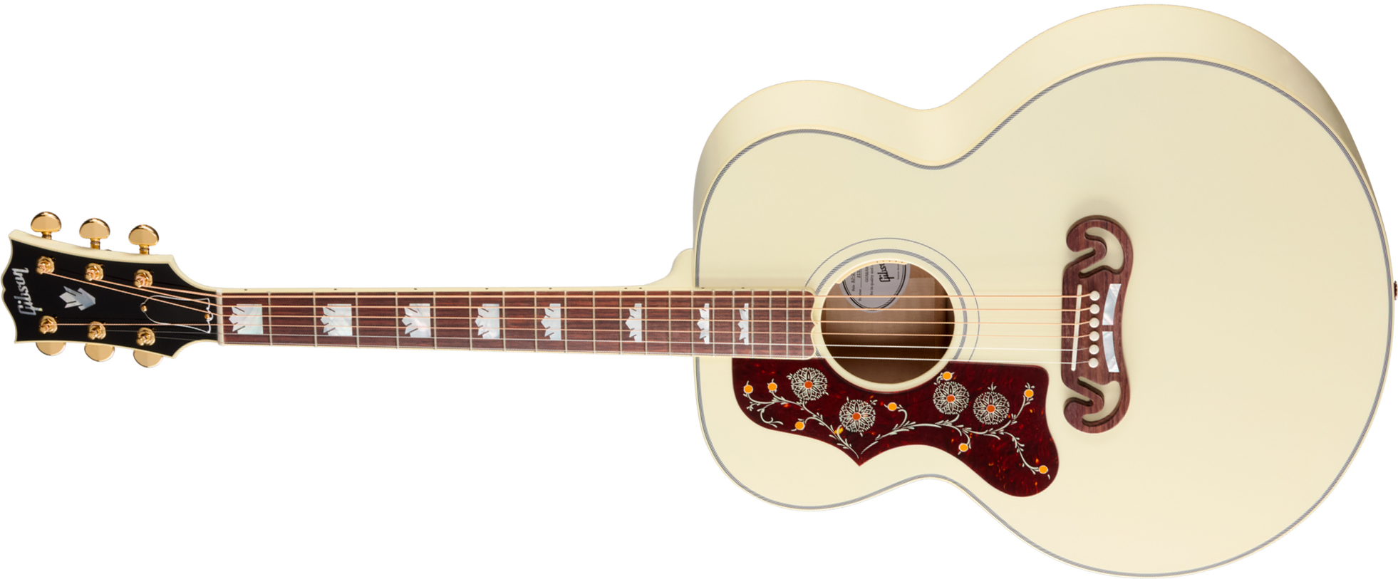 Gibson Sj200 Standard (baggs Hifi Dna) Jumbo Epicea Erable Rw - Classic White - Guitare Folk - Main picture