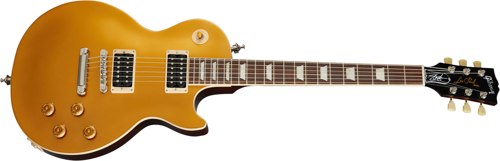 Gibson Slash Les Paul Standard Goldtop Victoria Signature 2h Ht Rw - Gold - Guitare Électrique Single Cut - Main picture