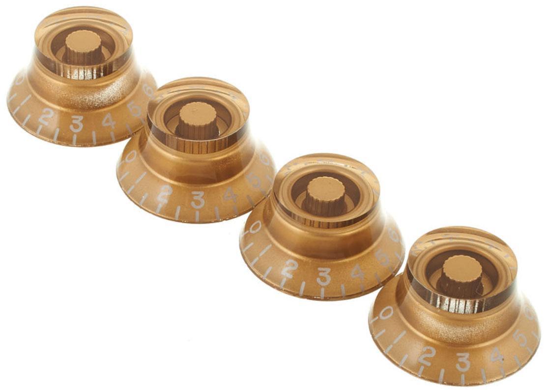 Bouton  Gibson Top Hat Knobs 4-Pack - Vintage Gold