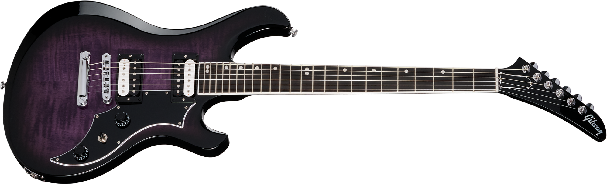 Gibson Victory Figured Top Usa 2h Ht Eb - Dark Purple Burst - Guitare Électrique Double Cut - Main picture