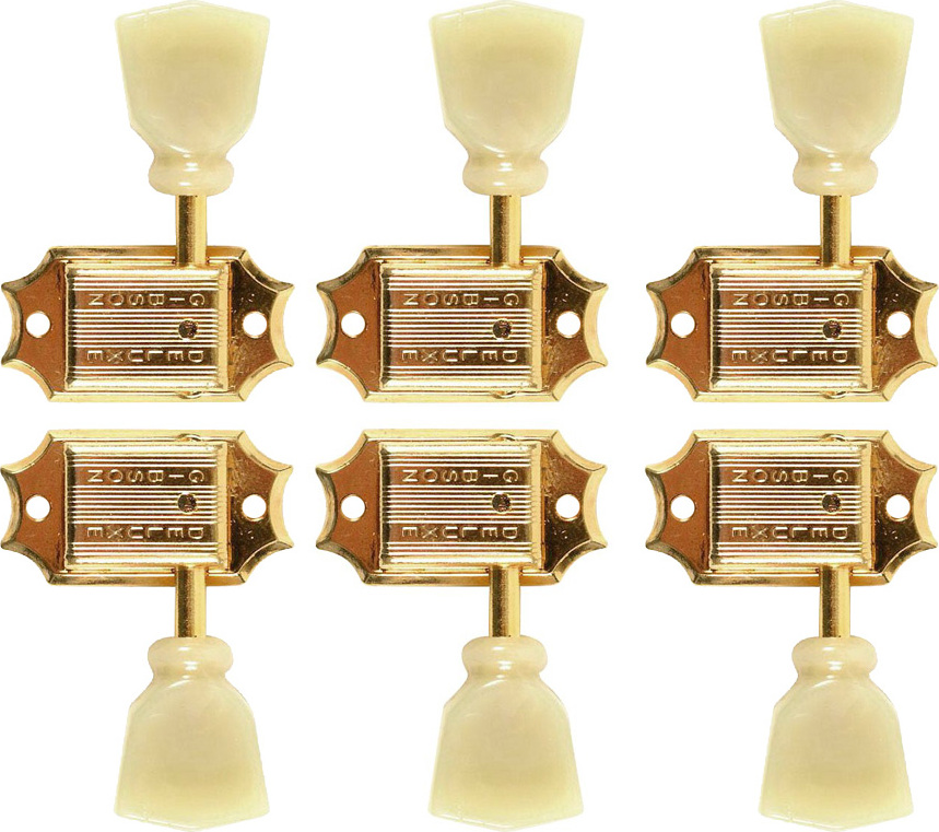 Gibson Vintage Pearloid Machine Heads Jeu 3x3 Gold - MÉcanique - Main picture