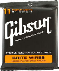 Cordes guitare électrique Gibson Electric (6) Brite Wires SEG-700ML 11-50 - Jeu de 6 cordes