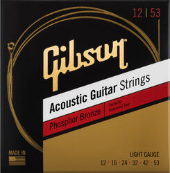 Cordes guitare acoustique Gibson SAG-PB12 Acoustic Guitar 6-String Set Phosphor Bronze 12-53