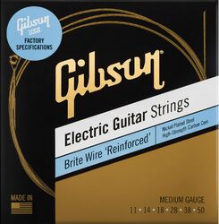 Cordes guitare électrique Gibson SEG-BWR10 Electric Guitar 6-String Set Brite Wire Reinforced NPS 10-46 - Jeu de 6 cordes