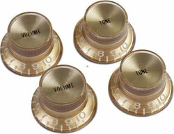 Bouton  Gibson Top Hat Knobs With Inserts 4-Pack - Gold w/ Gold Inserts