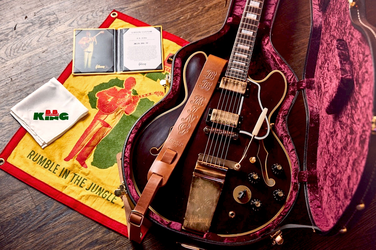 Gibson Custom Shop Bb King Es355 1974 Rumble In The Jungle 2h Trem Eb #bbes33505 - Murphy Lab Light Aged Walnut - Guitare Électrique 1/2 Caisse - Vari