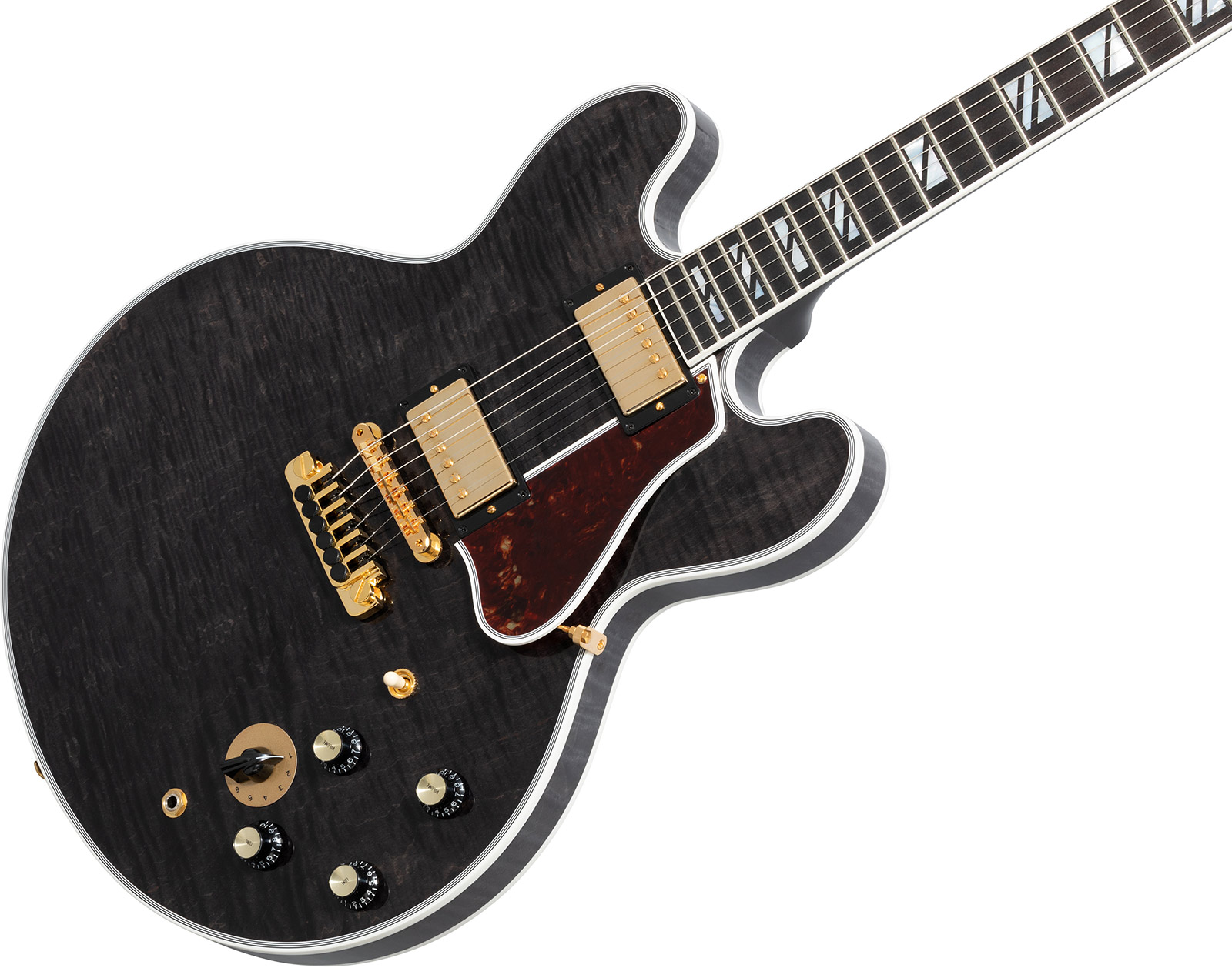 Gibson Custom Shop Bb King Lucille Legacy 2h Ht Eb - Transparent Ebony - Guitare Électrique 1/2 Caisse - Variation 3
