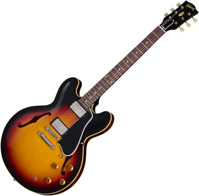 Gibson Custom Shop Es335 1958 Reissue Ltd 2h Ht Rw - Murphy Lab Light Aged Tri-burst - Guitare Électrique 1/2 Caisse - Variation 1