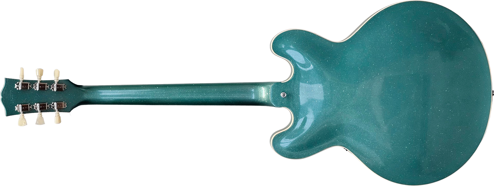 Gibson Custom Shop Es335 1961 Reissue 2h Ht Rw - Murphy Lab Inverness Green Sparkle - Guitare Électrique 1/2 Caisse - Variation 1