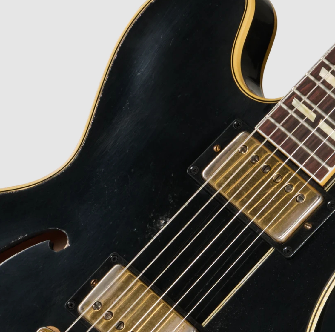 Gibson Custom Shop Es345 Reissue 1959 Bigsby 2h Trem Eb - Murphy Lab Heavy Aged Ebony - Guitare Électrique 1/2 Caisse - Variation 2