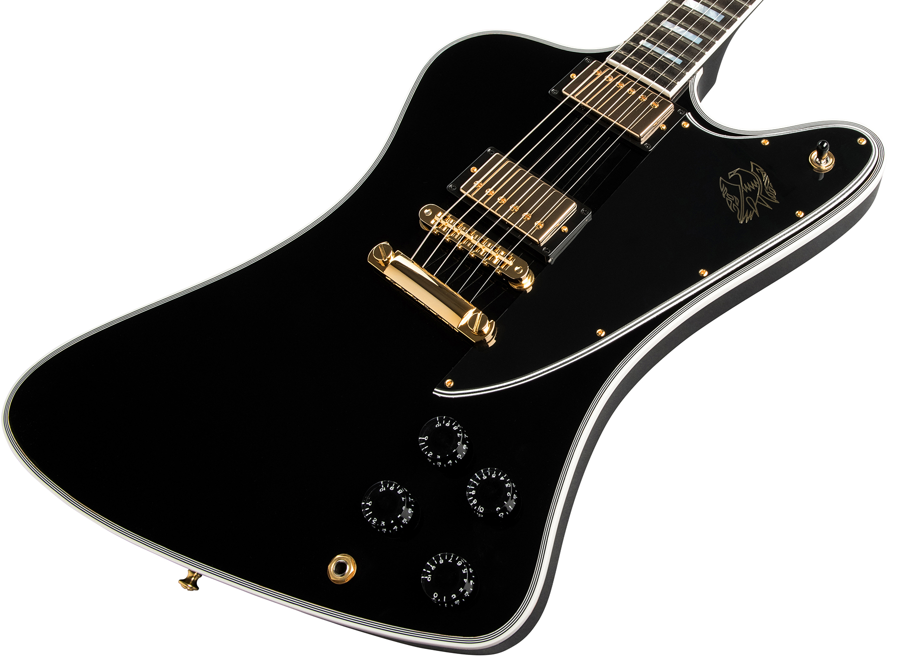Gibson Custom Shop Firebird Custom 2019 2h Ht Eb - Ebony - Guitare Électrique RÉtro Rock - Variation 3