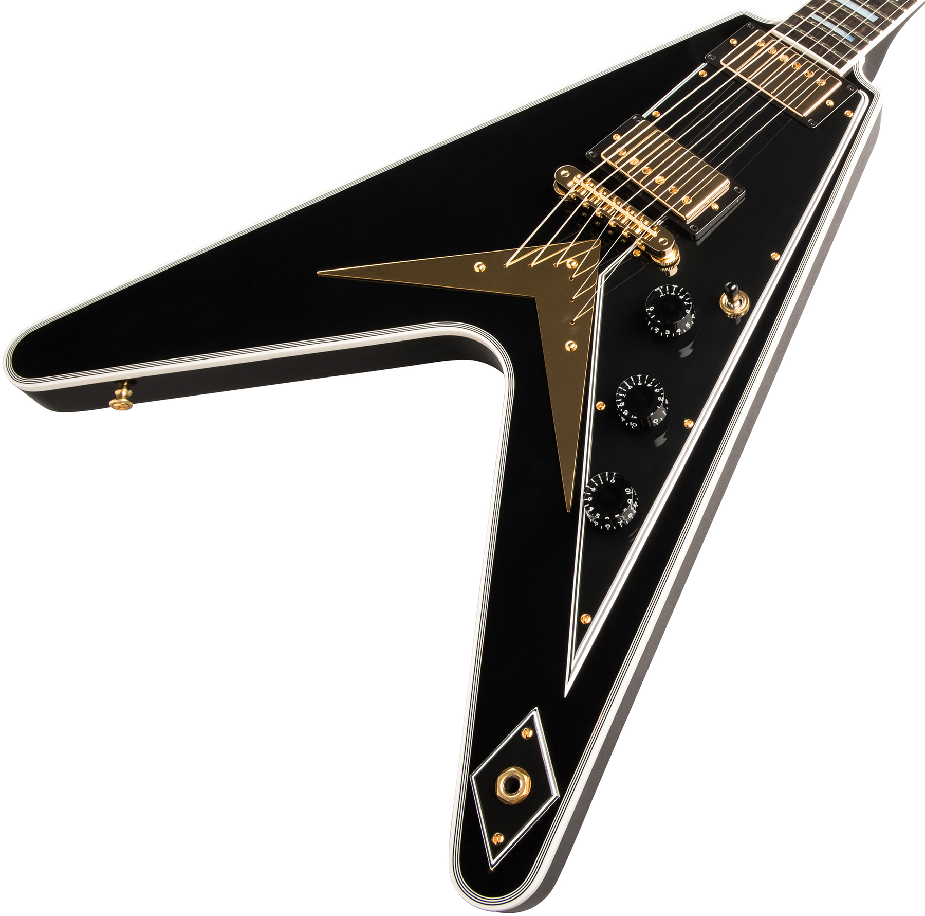 Gibson Custom Shop Flying V Custom 2019 2h Ht Eb - Ebony - Guitare Électrique MÉtal - Variation 3