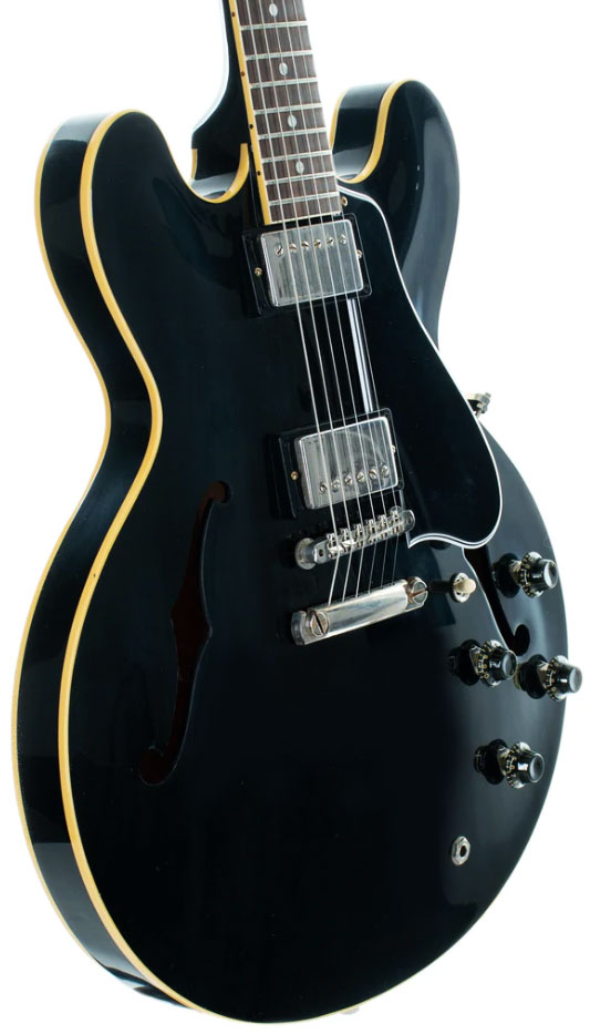 Gibson Custom Shop Historic Es-335 1959 Reissue 2h Ht Rw - Vos Ebony - Guitare Électrique 1/2 Caisse - Variation 2