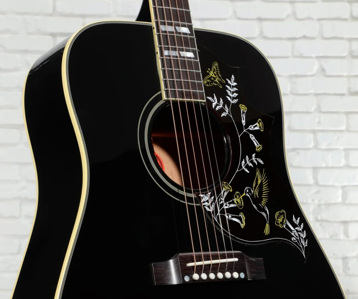 Gibson Custom Shop Hummingbird Torch Dreadnought Epicea Acajou Rw - Ebony - Guitare Folk - Variation 2