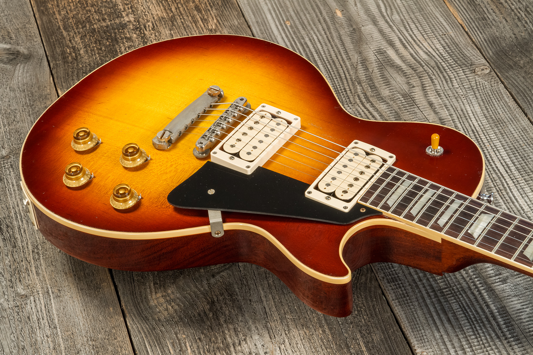 Gibson Custom Shop Jeff Beck Les Paul Standard 1959 Yardburst 2h Ht Rw #yb010 - Murphy Lab Aged Dark Cherry Sunburst - Guitare Électrique Single Cut -
