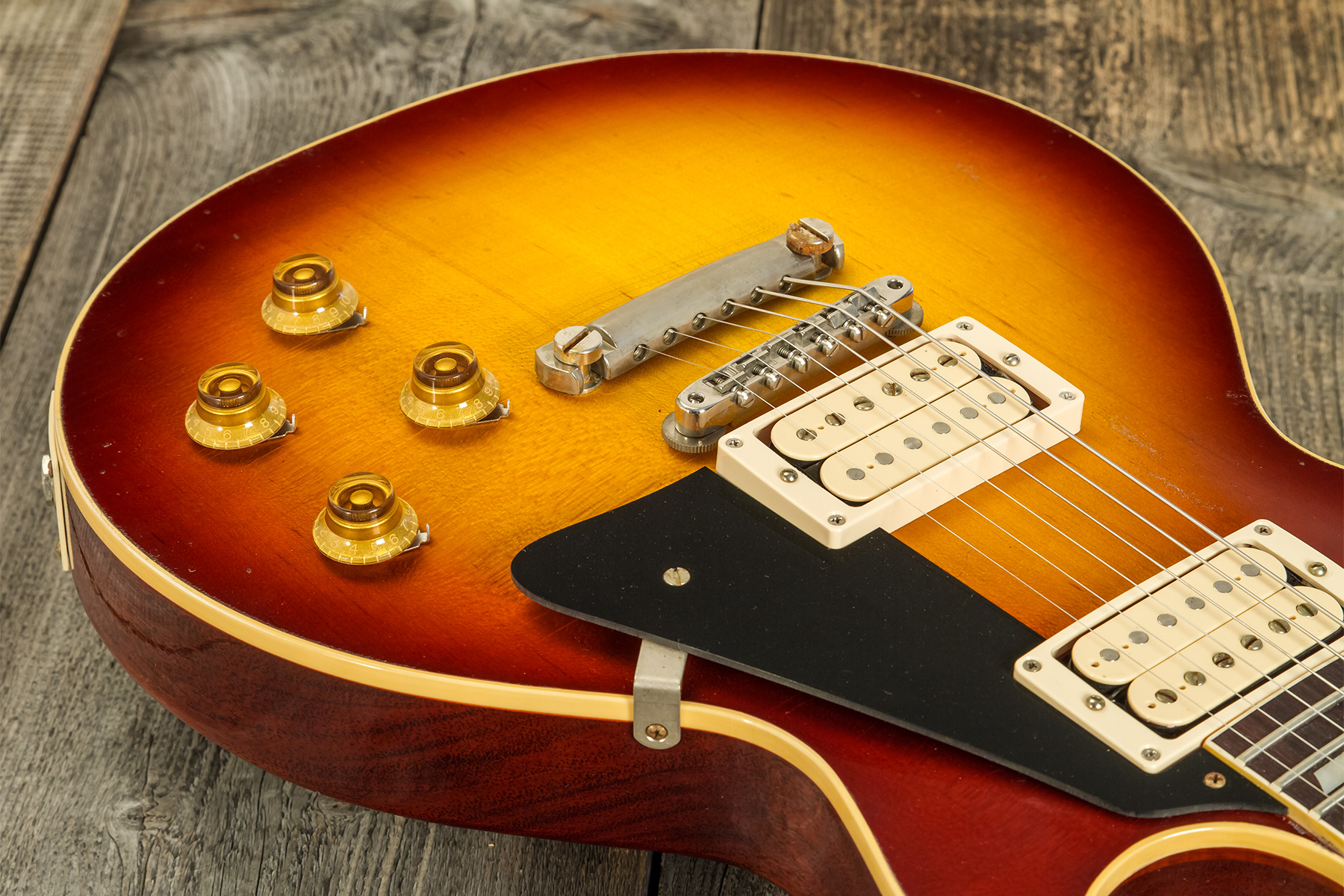 Gibson Custom Shop Jeff Beck Les Paul Standard 1959 Yardburst 2h Ht Rw #yb010 - Murphy Lab Aged Dark Cherry Sunburst - Guitare Électrique Single Cut -