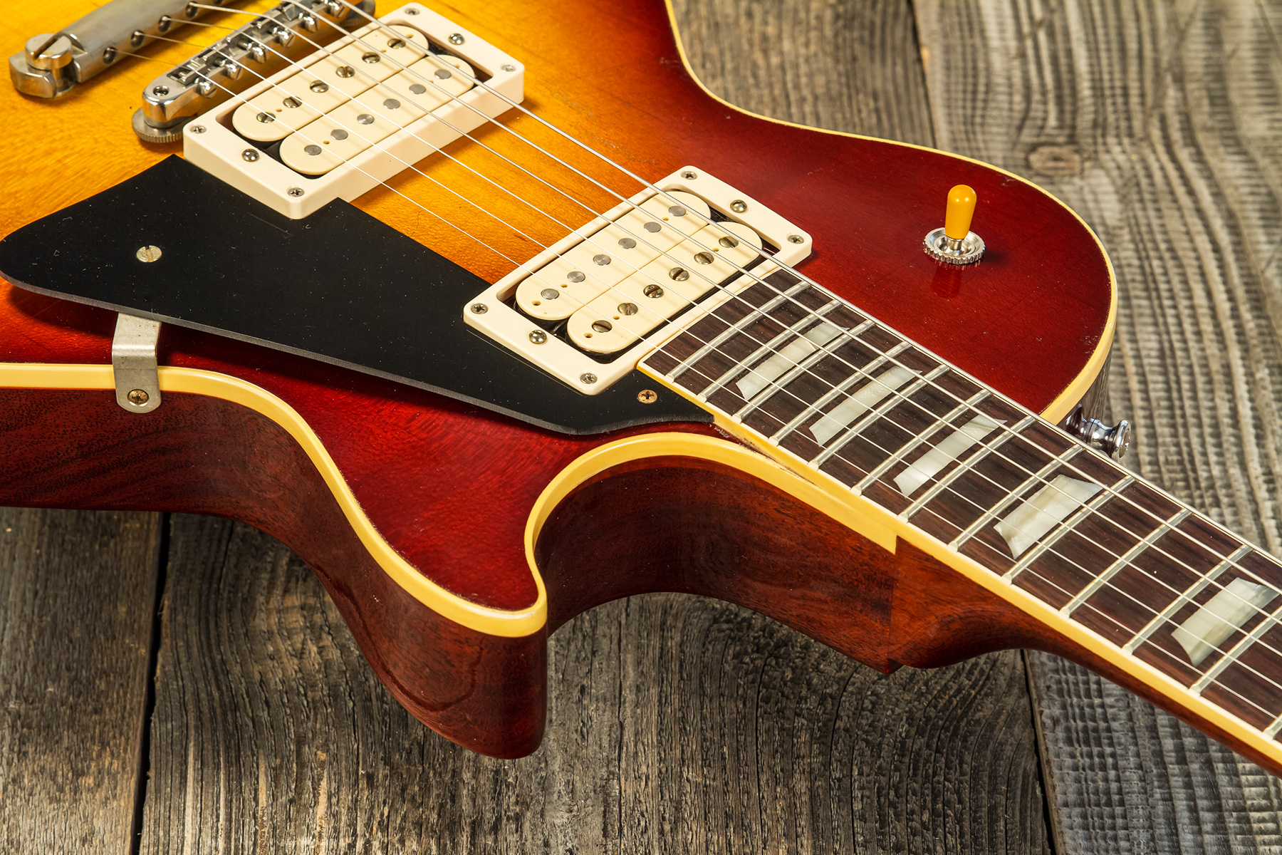 Gibson Custom Shop Jeff Beck Les Paul Standard 1959 Yardburst 2h Ht Rw #yb010 - Murphy Lab Aged Dark Cherry Sunburst - Guitare Électrique Single Cut -