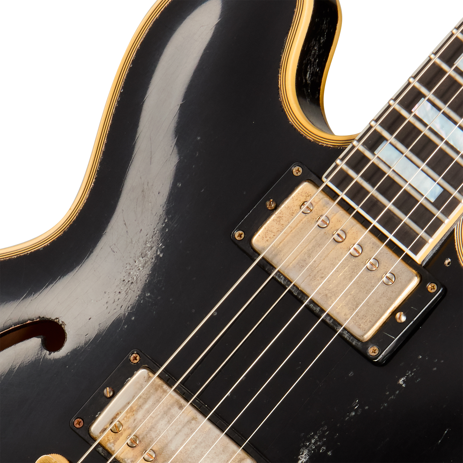 Gibson Custom Shop Keith Richards Es355 1960 Bigsby Collectors Ed. Signed Signature 2h Trem Eb #krsl131 - Murphy Lab Aged Ebony - Guitare Électrique 1