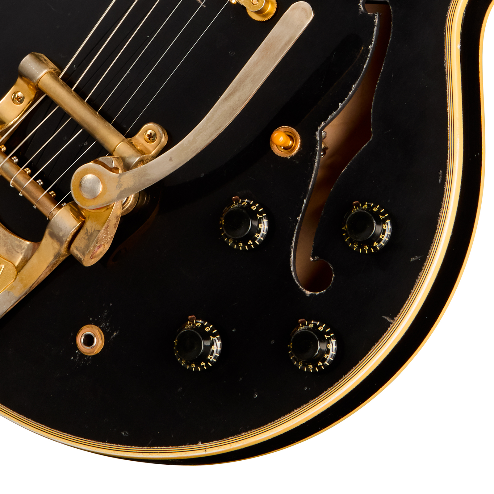Gibson Custom Shop Keith Richards Es355 1960 Bigsby Collectors Ed. Signed Signature 2h Trem Eb #krsl131 - Murphy Lab Aged Ebony - Guitare Électrique 1