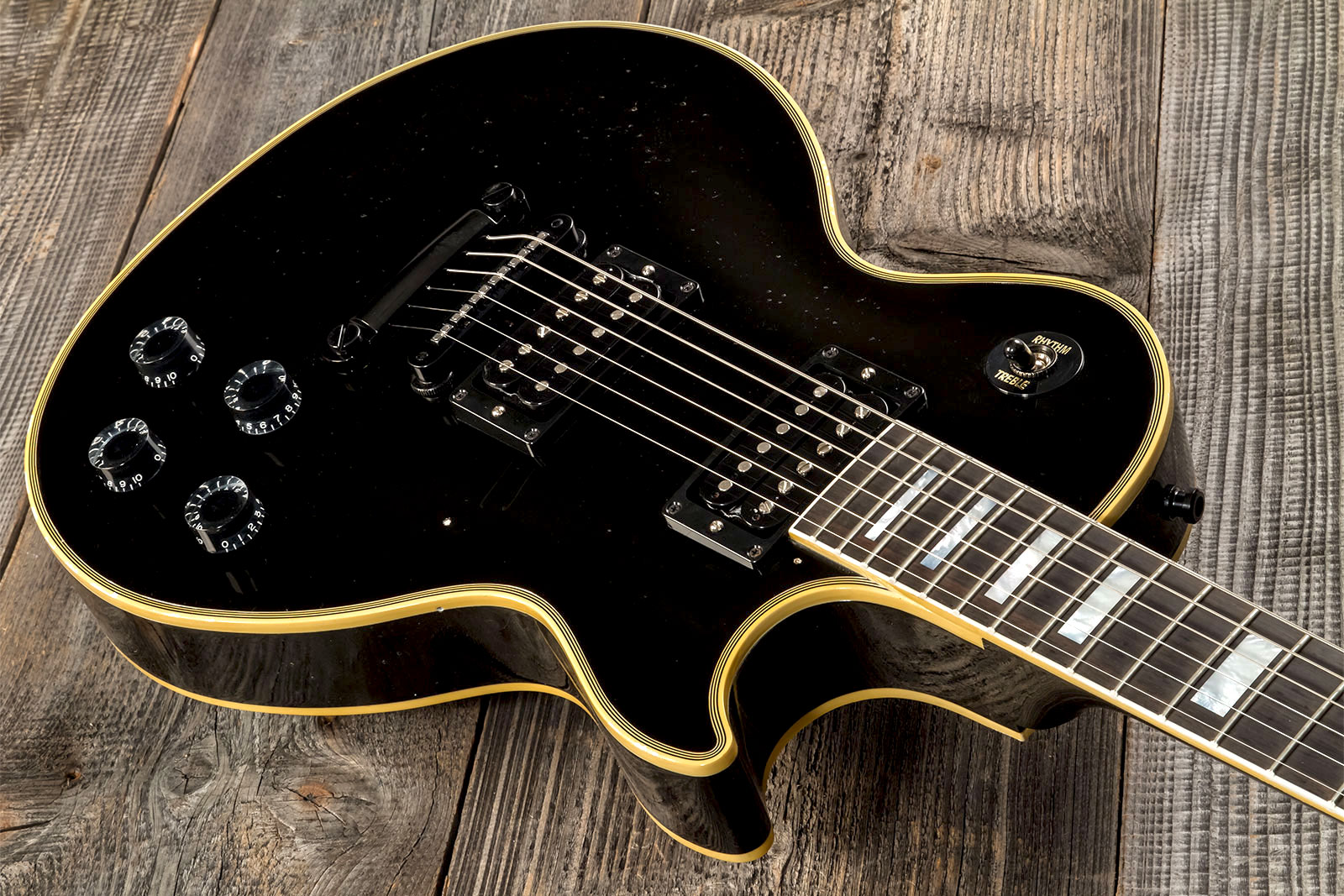 Gibson Custom Shop Kirk Hammett Les Paul Custom 1989 2h Ht Eb #kh28 - Murphy Lab Aged Ebony - Guitare Électrique Signature - Variation 2