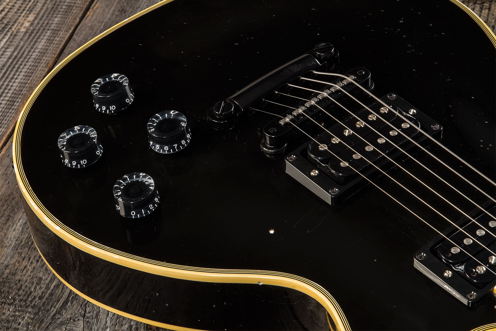 Gibson Custom Shop Kirk Hammett Les Paul Custom 1989 2h Ht Eb #kh28 - Murphy Lab Aged Ebony - Guitare Électrique Signature - Variation 4