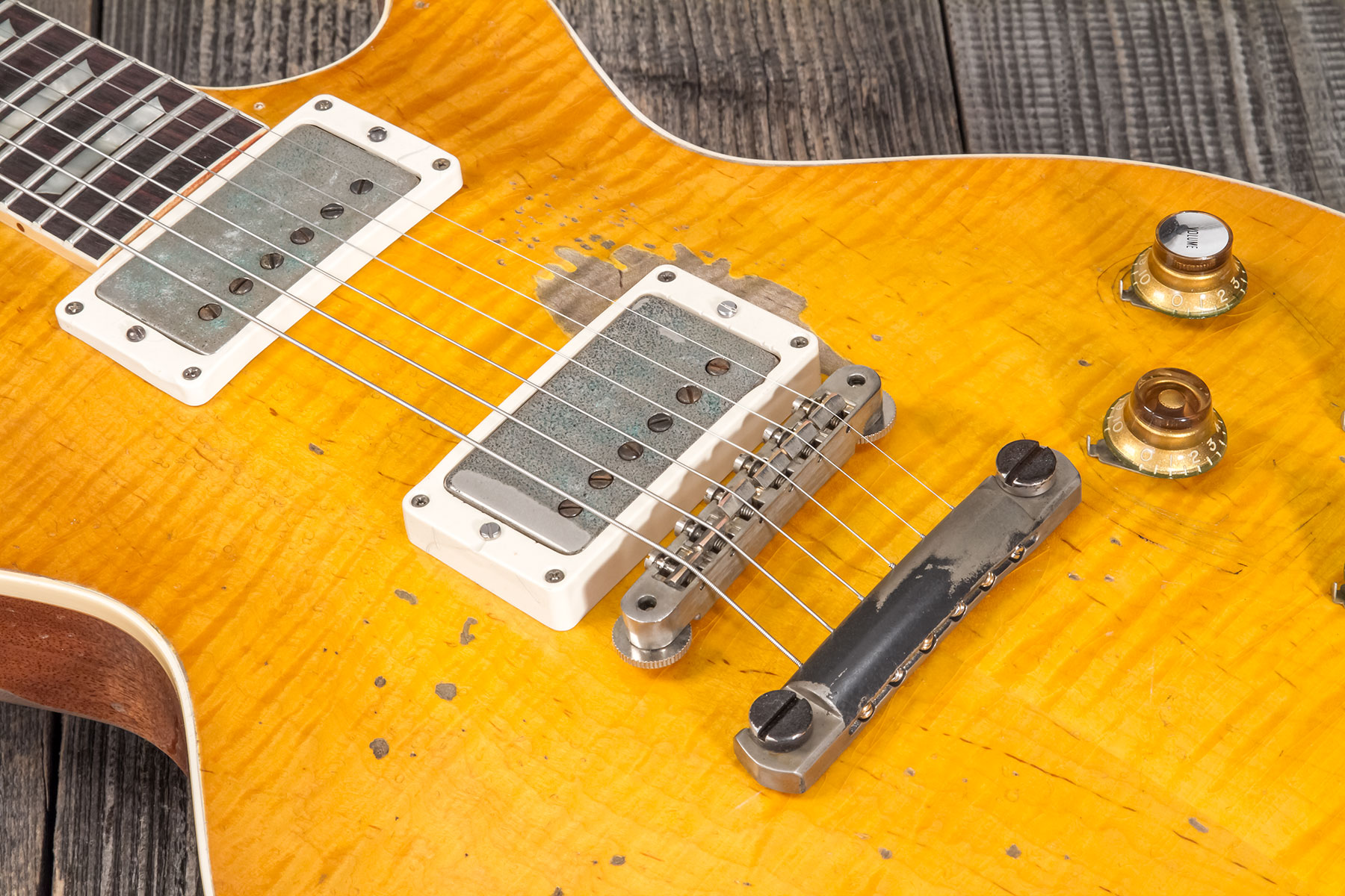 Gibson Custom Shop Kirk Hammett Les Paul Standard Greeny 2h Ht Rw #931929 - Murphy Lab Aged Greeny Burst - Guitare Électrique Single Cut - Variation 3