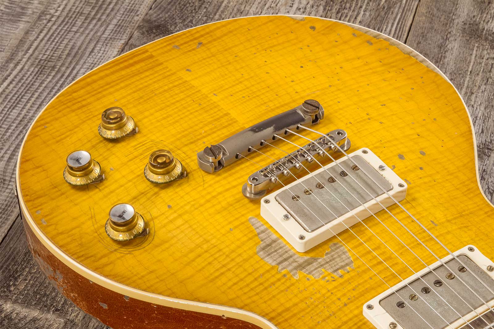 Gibson Custom Shop Kirk Hammett Les Paul Standard Greeny 2h Ht Rw #932582 - Murphy Lab Aged Greeny Burst - Guitare Électrique Single Cut - Variation 9
