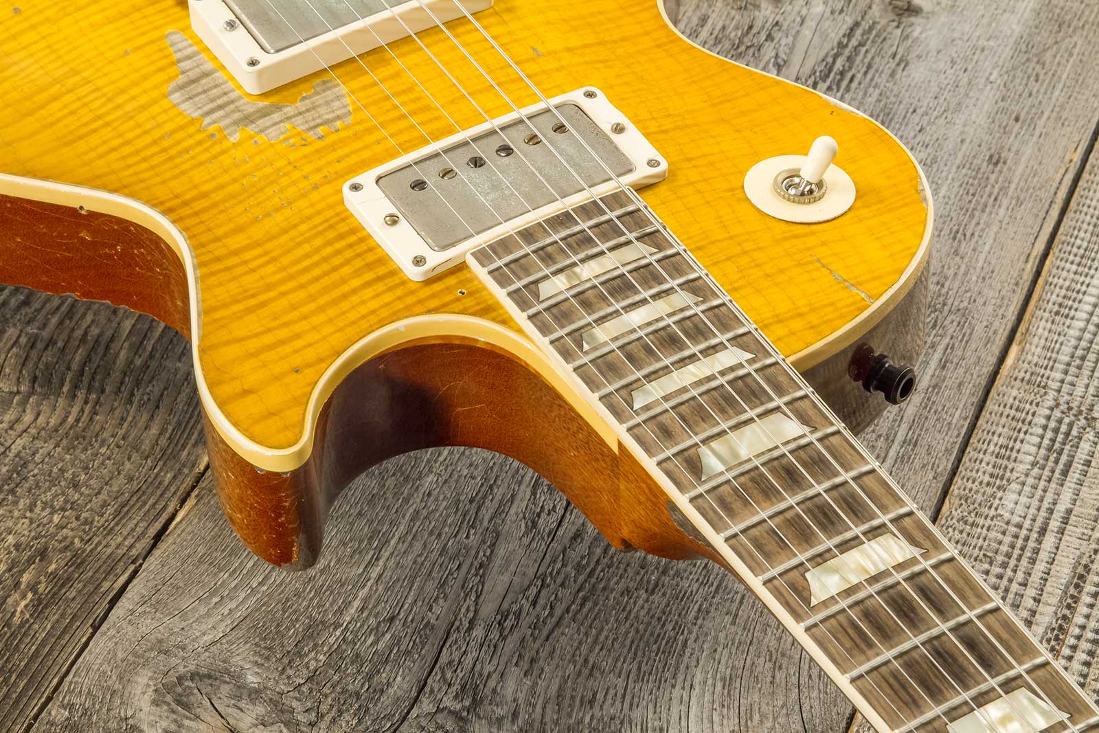 Gibson Custom Shop Kirk Hammett Les Paul Standard Greeny 2h Ht Rw #932582 - Murphy Lab Aged Greeny Burst - Guitare Électrique Single Cut - Variation 1