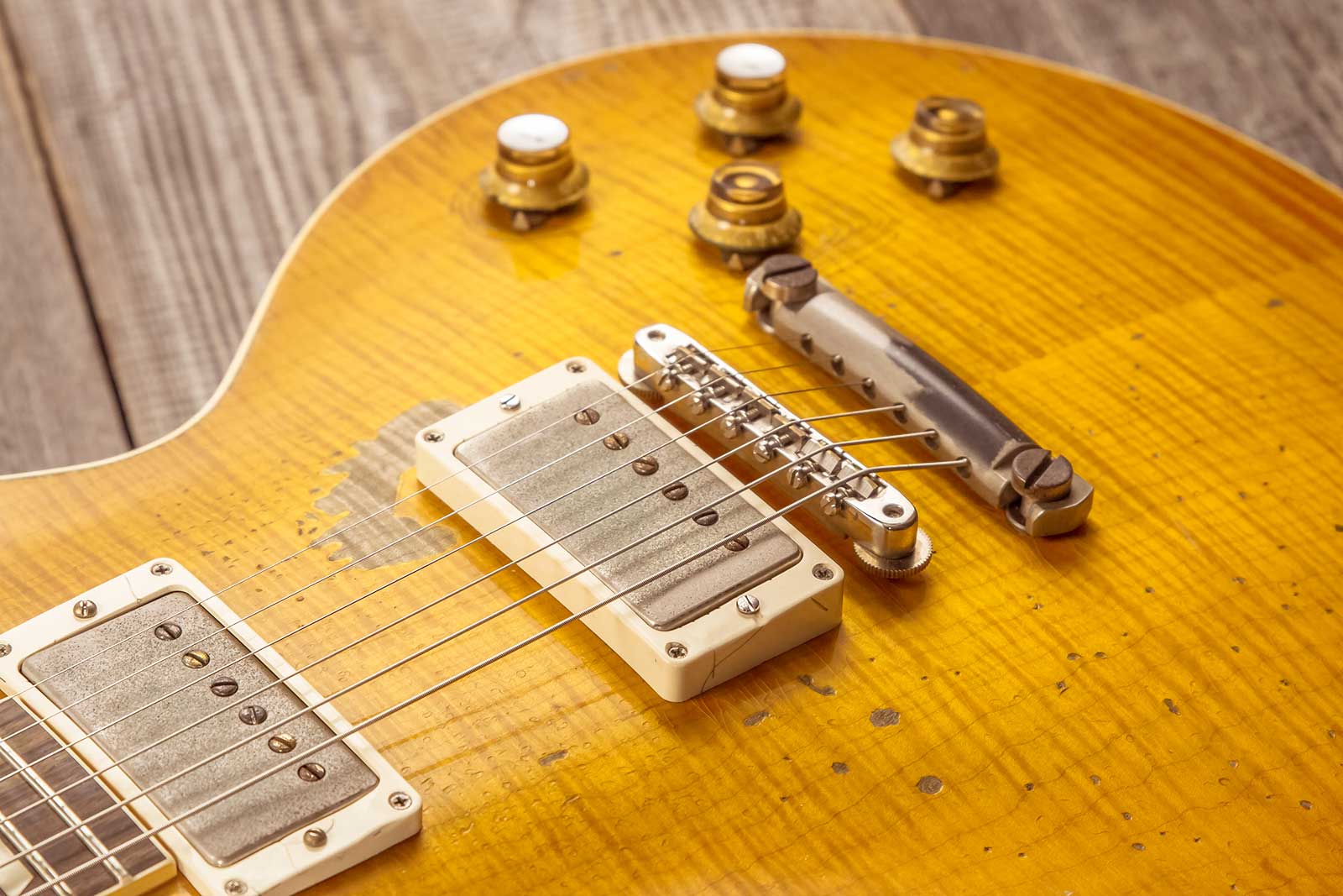 Gibson Custom Shop Kirk Hammett Les Paul Standard Greeny 2h Ht Rw #932582 - Murphy Lab Aged Greeny Burst - Guitare Électrique Single Cut - Variation 1